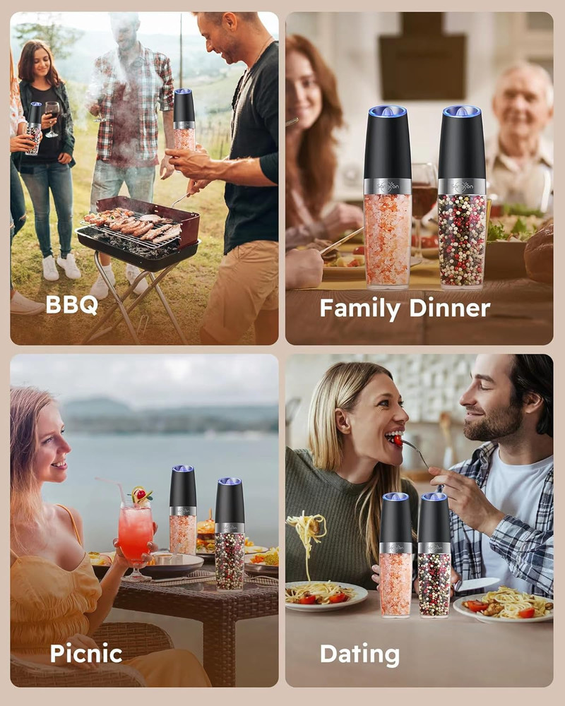 Gravity Electric Salt Pepper Grinder Set 9oz XL
