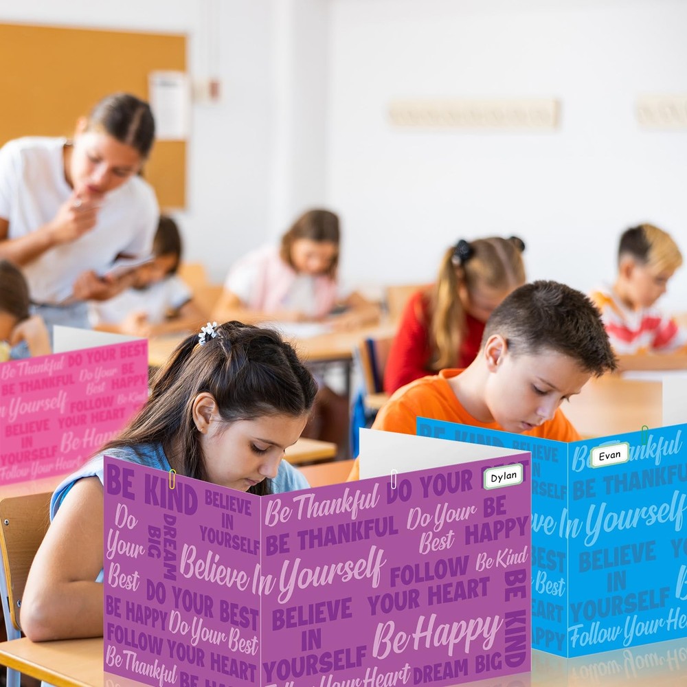 24 Pcs Inspirational Privacy Folders Standard for Students Cardboard Shields ...