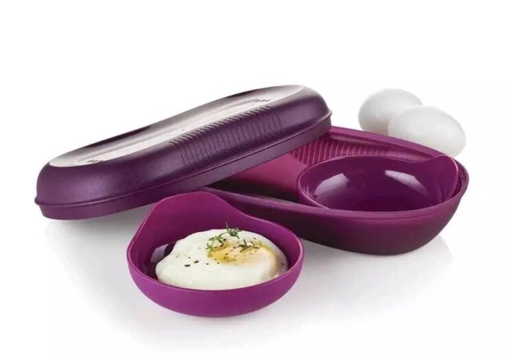 Tupperware Microwave Breakfast Maker With Inserts Egg Omelet Oats Meal Prep