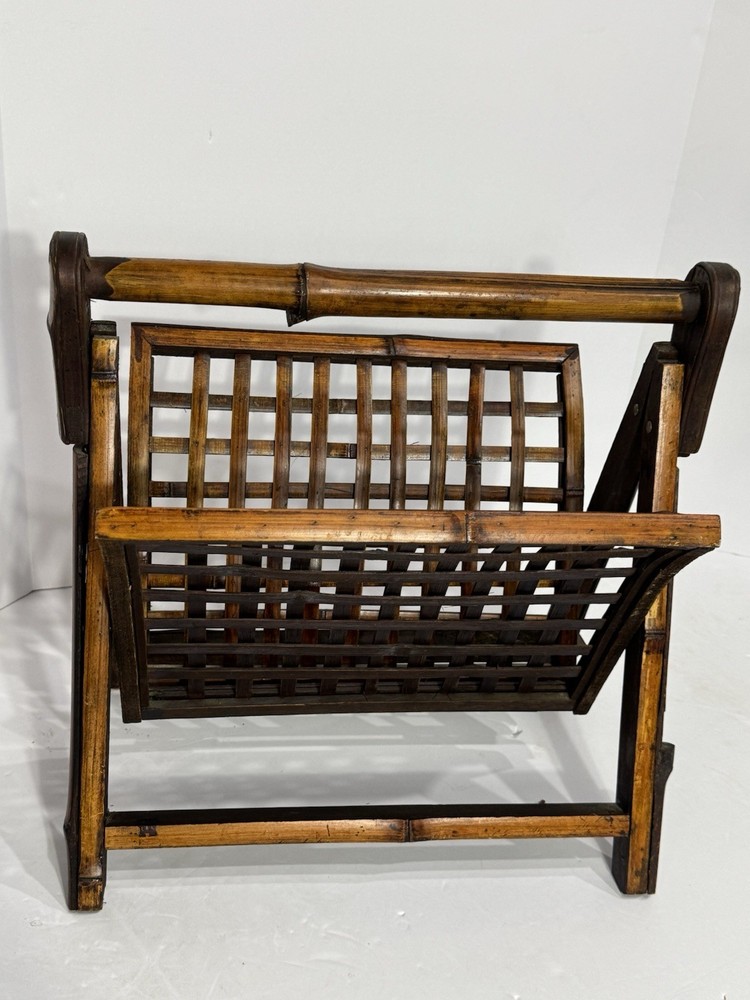 Bamboo Wood Folding Magazine Holder Rack
