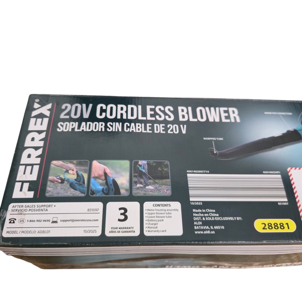 FERREX 20V Cordless Blower With Battery Model ADBL01