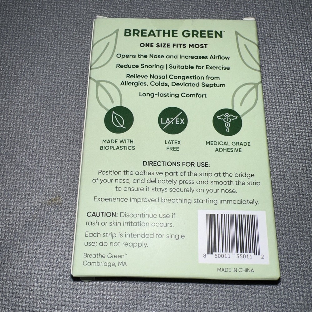 Breathe Green Clear Nasal Strips Extra Strength 30 Counts