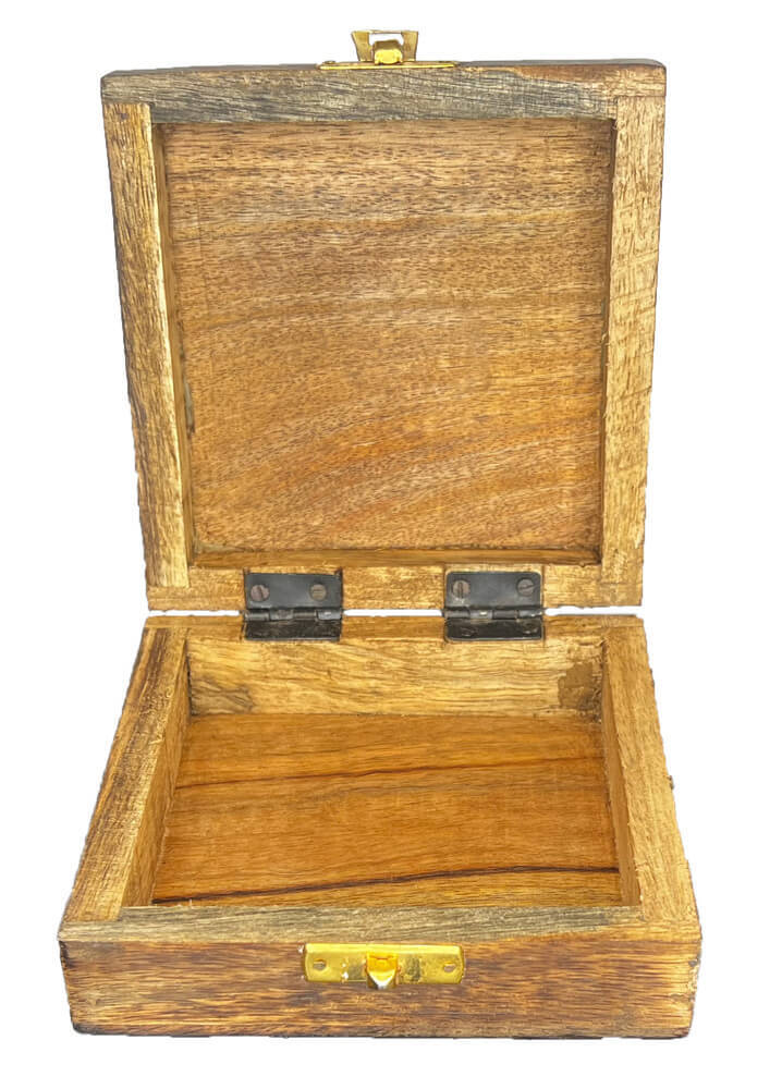 Mango Wood Engraved Square Box