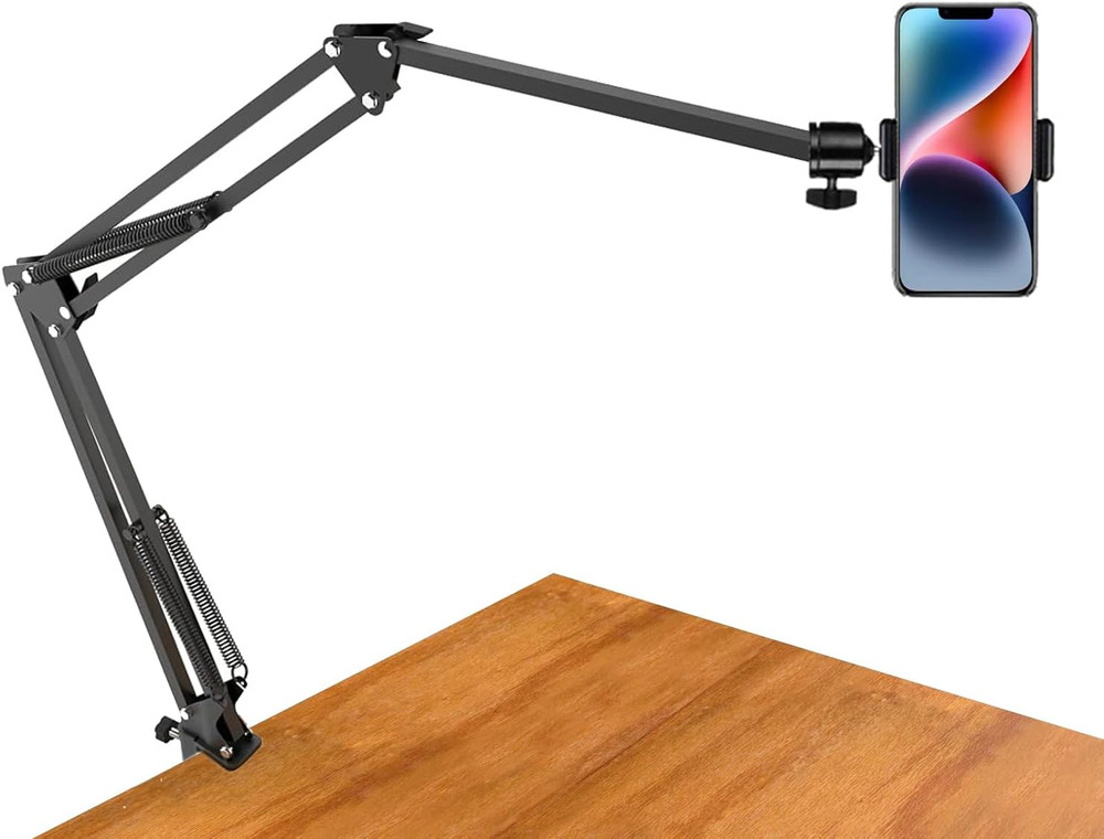 Overhead Tripod Mount for Camera Webcam Ring Light, Long Over Head Articulating