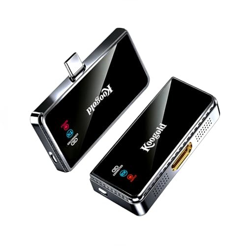 Wireless HDMI Transmitter & Receiver USB-C,Elegant Solid Design, 4K Input Black