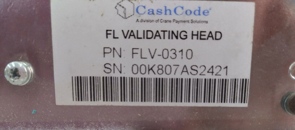 CASH CODE FRONT LOAD BILL VALIDATOR FL-0385US2739