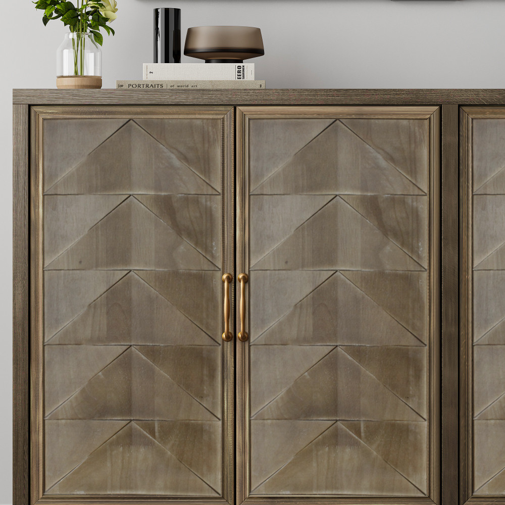 Buffet Cabinet Sideboard Buffet Cabinet with Diamond-shaped relief Doors - New