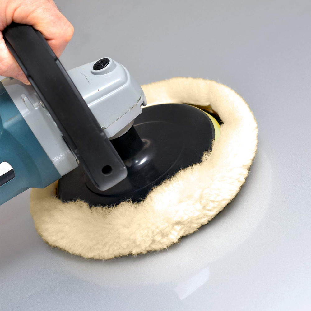 TCP Global 6" 100% Wool Polishing & Buffing Pad (2 Pack) with Hook and Loop Back