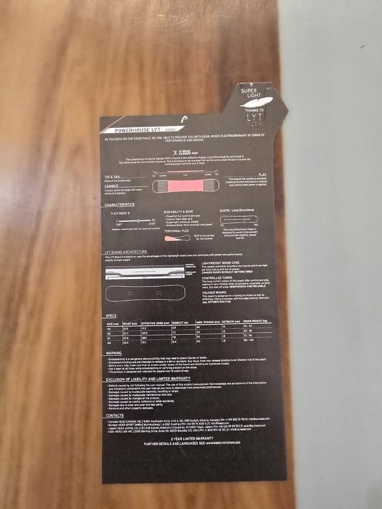 POWERHOUSE LYT TECH FREERIDE SNOWBOARD