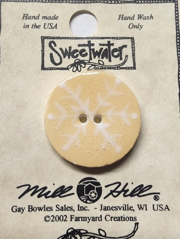 DIY Mill Hill Ceramic Button - Snowflake Button