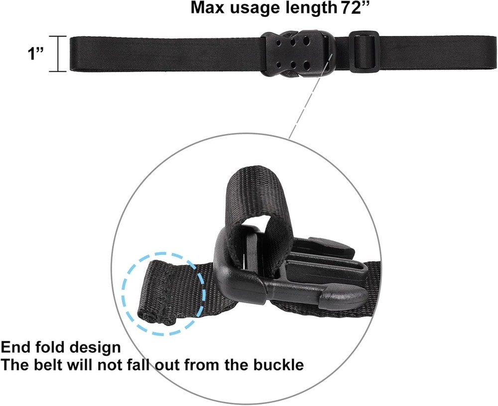 Quick-Release Nylon Utility Straps 2-Pack, 40'' Heavy Duty