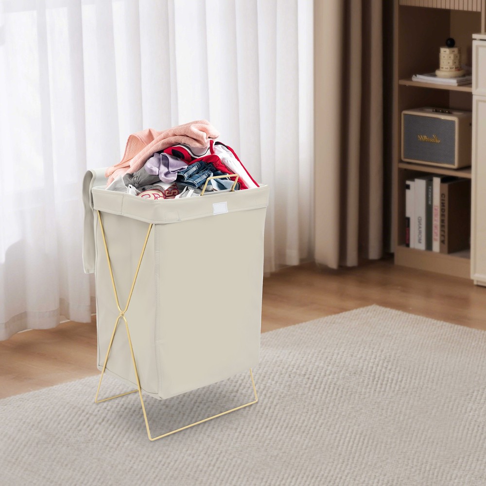Large Laundry Hamper Collapsible X-Frame Laundry Basket w/Lid