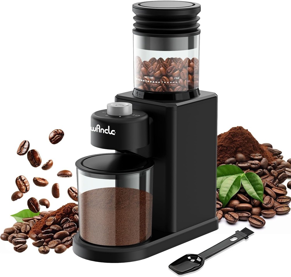 Wancle Conical Burr Coffee Grinder Electric - 200W Compact Automatic Coffee