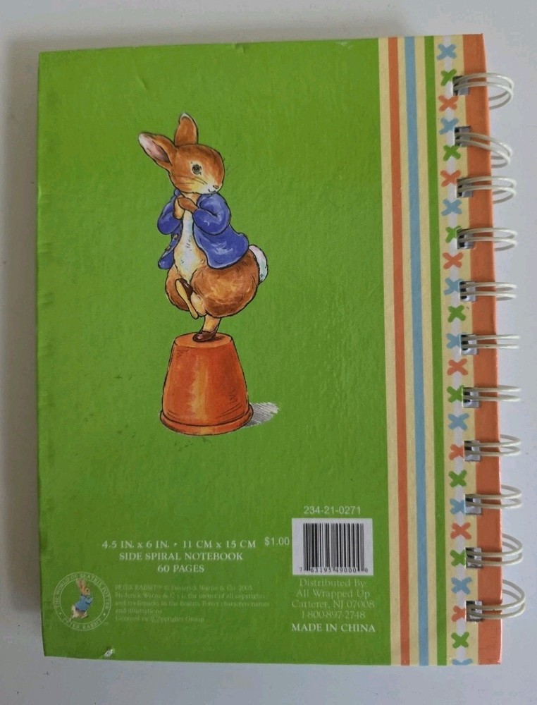 VTG 2005 Peter Rabbit Spiral Note Pad