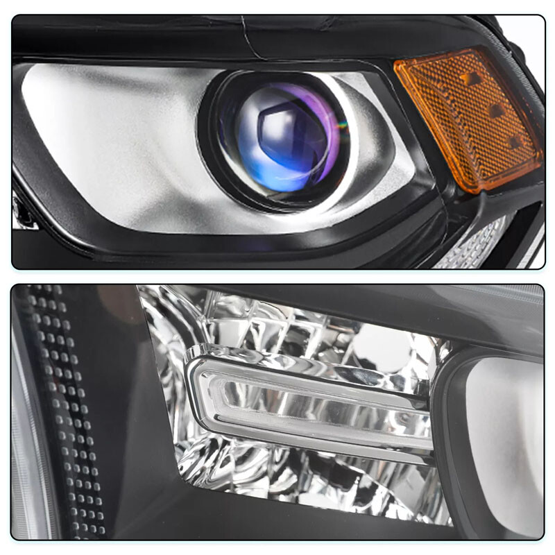 Black Halogen LED DRL Headlight For 2014-2020 Dodge Durango Assembly Driver Side