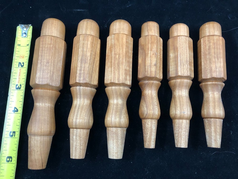 6 PC CHERRY SOCKET CHISEL HANDLES -LONDON PATTERN-