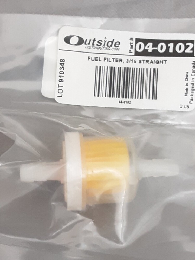 NEW Outside Distributing 04-0102 Fuel Filter, 3/16 Straight Universal