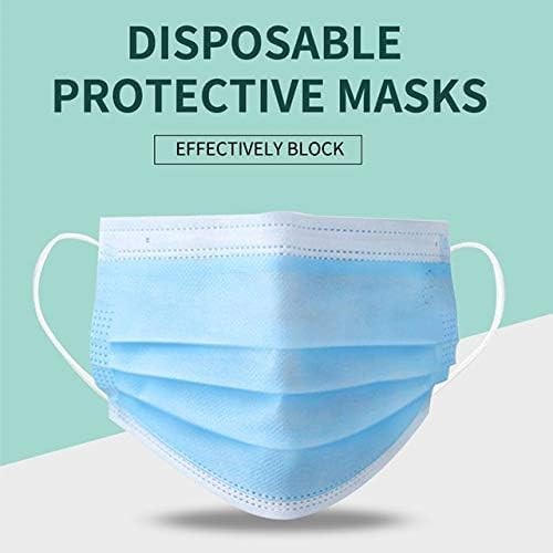 500 Pack Disposable Face Masks (5 Boxes, 100pcs/Box) Blue Face Masks for Prot...