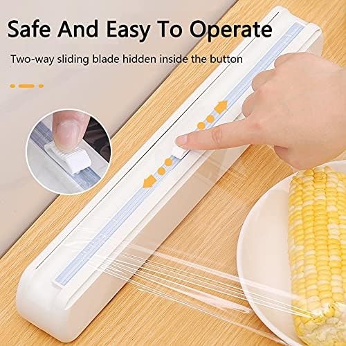 Enjoycoo Multi-Use Kitchen Wrap Dispenser with Slide Cutter for Foil, Plastic &