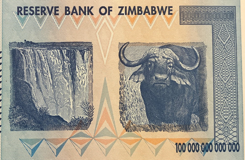 Zimbabwe 100 Trillion Dollars. Genuine. Dated 2008. Unc. AA Prefix