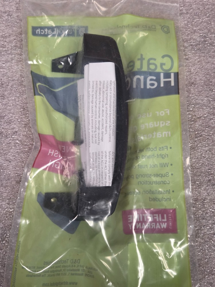 GATE HANDLE - D&D TECHNOLOGIES - LOKK LATCH - LL3GH - UPC# 736494010194