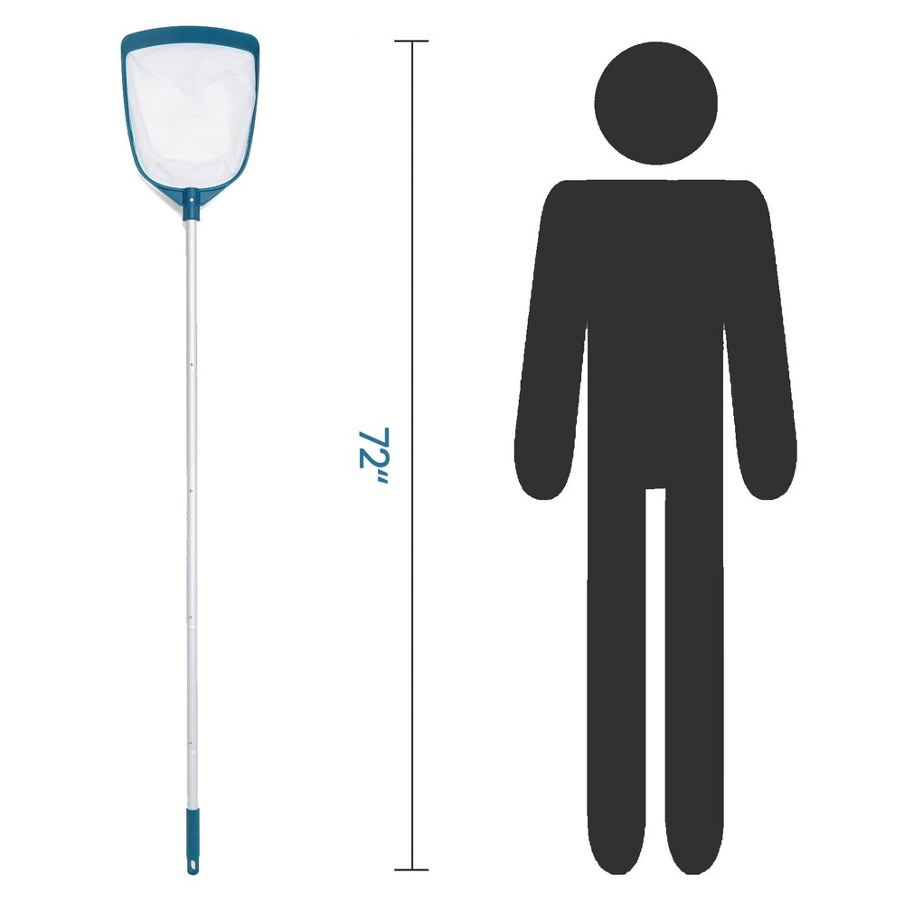 Leaf Net Skimmer Rake Adjustable Aluminum Pole Nylon Medium Fine Mesh