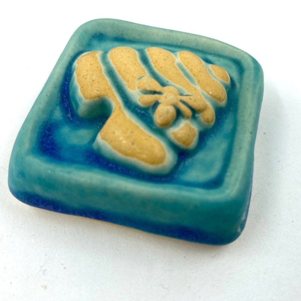 Bee Hive 2x2" Ceramic Art Tile by Gretchen Kramp