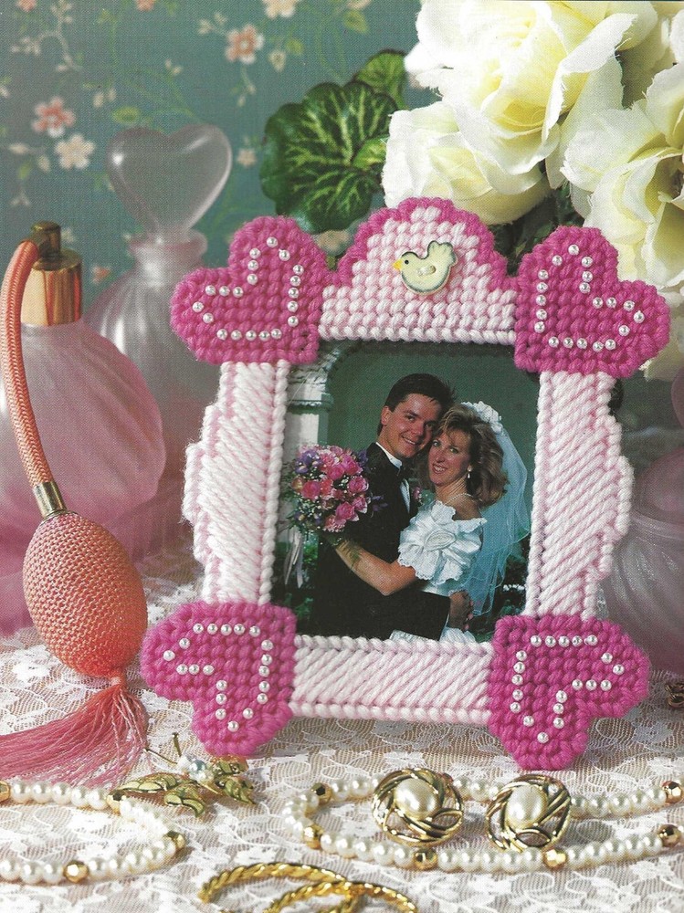 From this day forever wedding frame  (#855) Vintage Plastic Canvas pattern