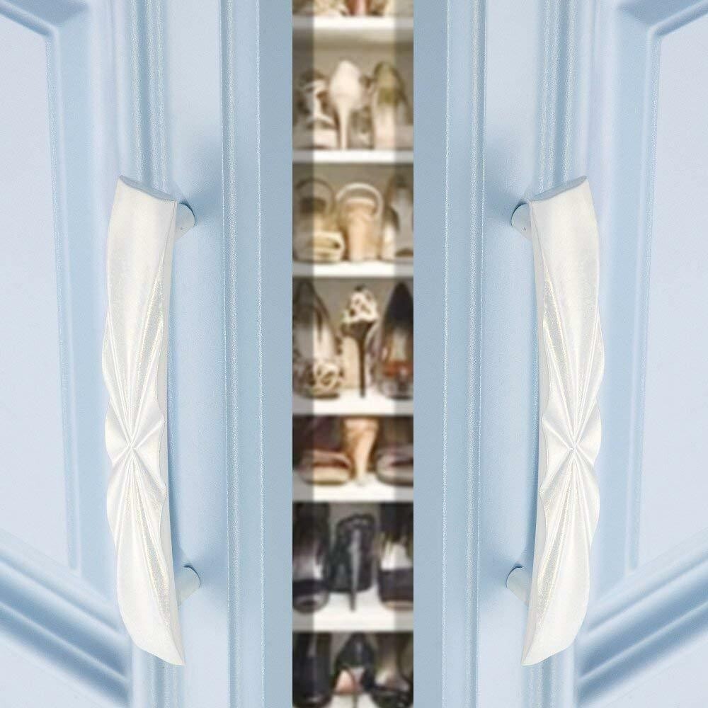 Sturdy Chic Cabinet Hardware Footed Handle Pull 5.04 inch (128mm) (Silver)