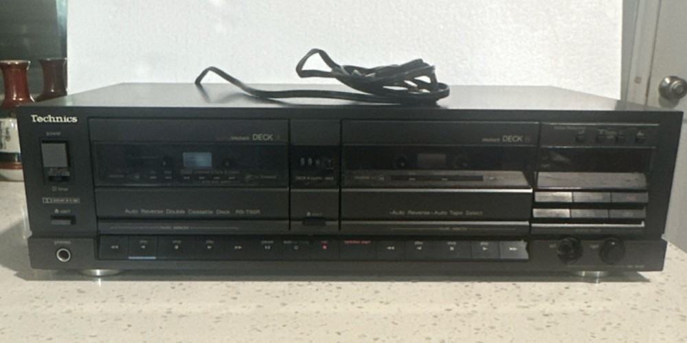 Technics RS-T55R Auto Reverse Double Cassette Deck Dolby Noise Reduction Black