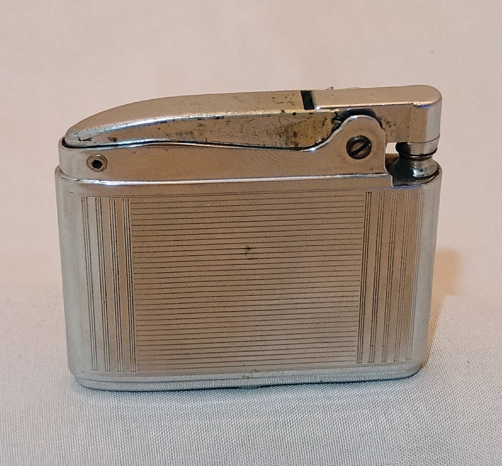 Vintage Silver Tone Ronson Adonis Lighter Art Deco 2"