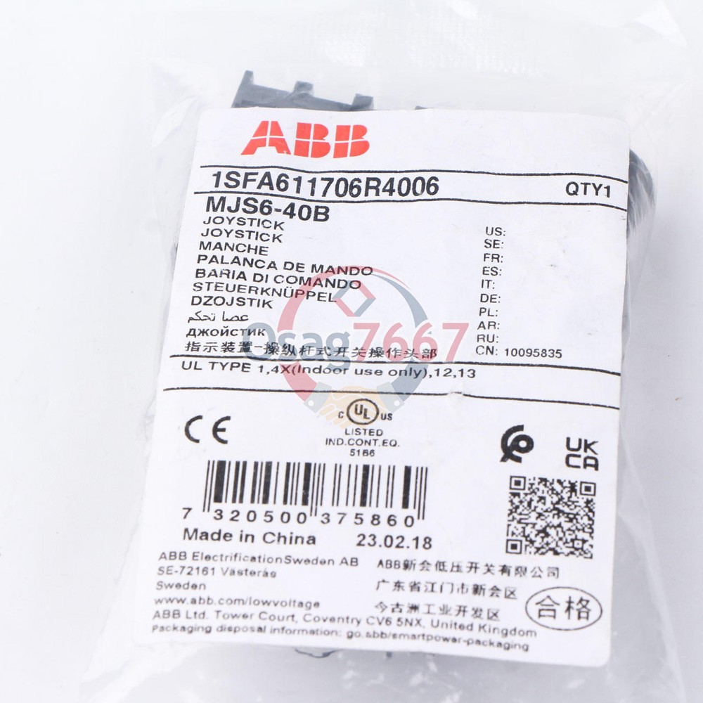 ABB Control Joystick Switch MJS6-40B with 4 MCB-10 Contacts Reset Type NEW