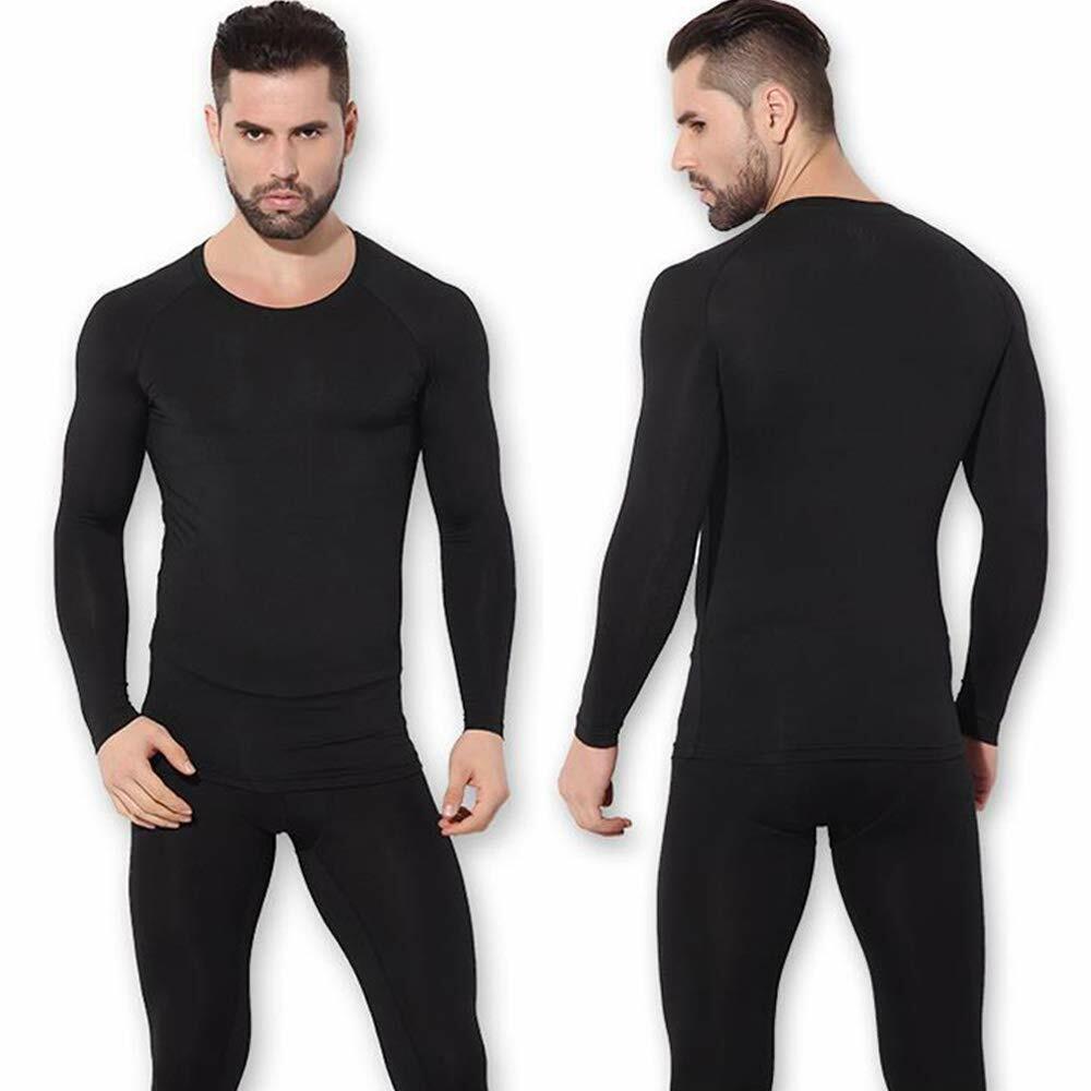 Mens Compression Thermal Base Layer Long Shirt Tops Pants Set Training Workout