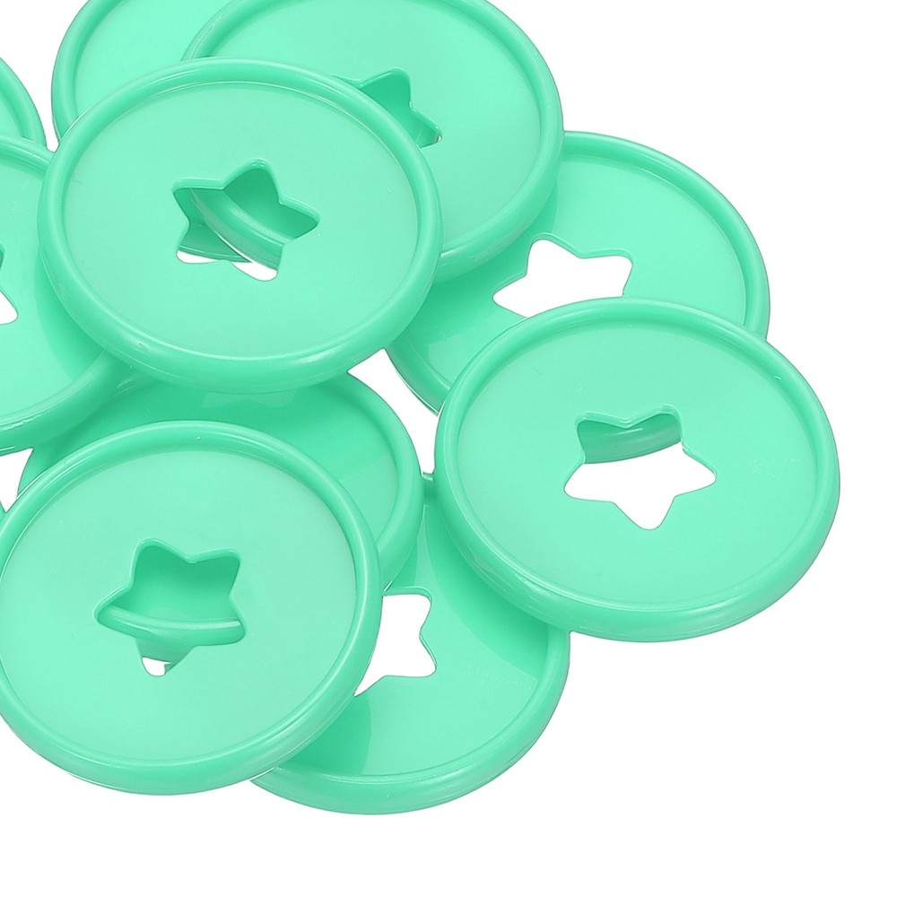 35mm Plastic Book Binding Discs, 11 Pack Expansion Discs Star, Green
