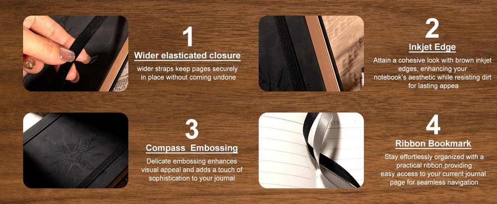 pass Leather Notebook Journal for Men, 100 GSM 288 Pas Lined
