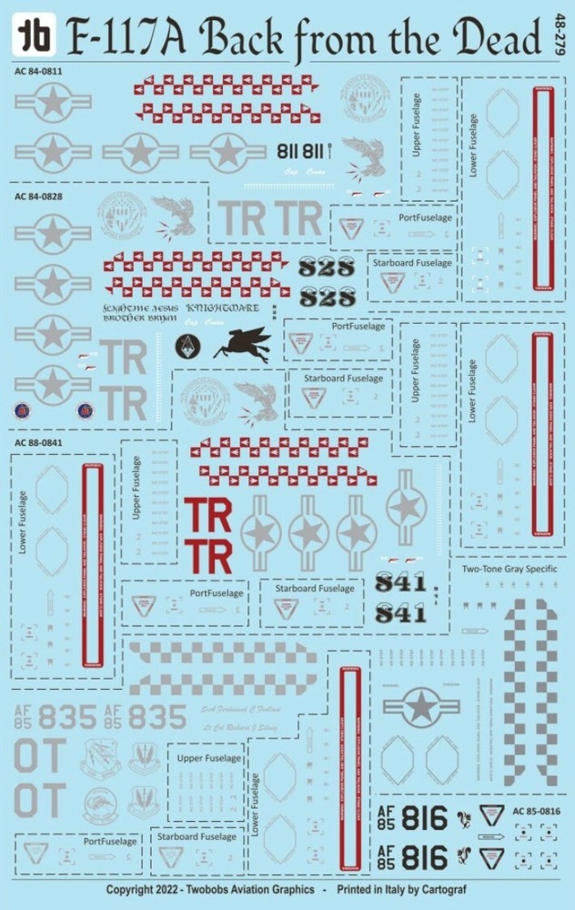 TB48279 Two Bobs Decals 1:48 Lockheed F-117A Nighthawk Return from the dead