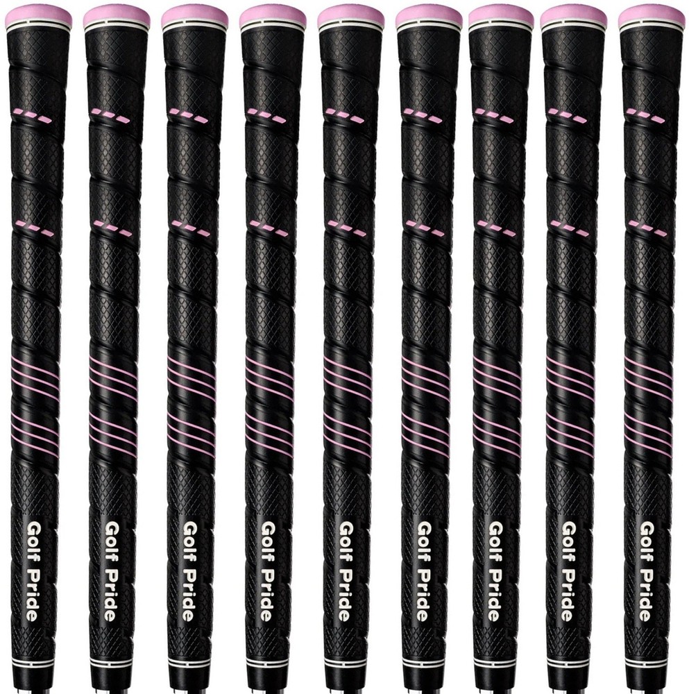 Golf Pride CP2 Wrap Undersize Black & Pink Grips - Plus4 Technology - Set of 9