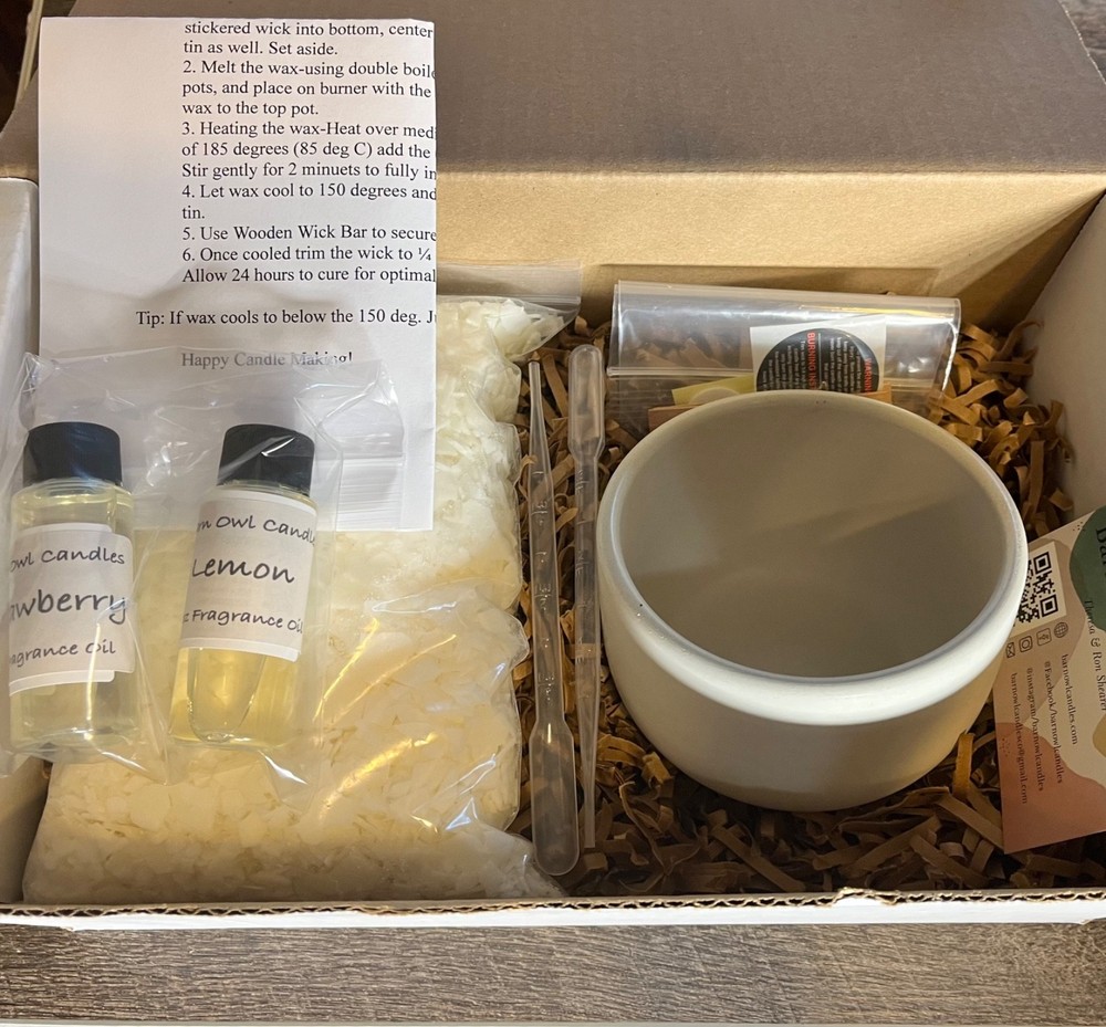 DIY Candle Making Kit, Beginner/Intermediate, Strawberry/Lemon Scents