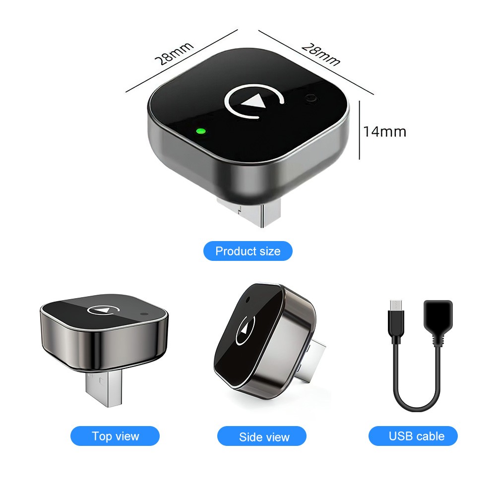 2-in-1 Wireless CarPlay & Android Auto Adapter, Plug & Play, Fast Auto-Connect