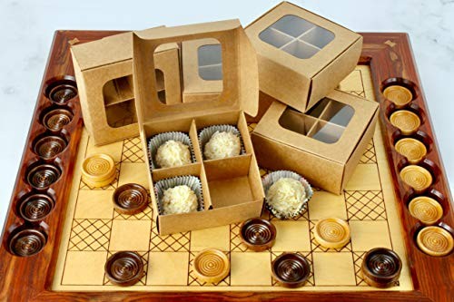 Mini Truffle Boxes with Window and Dividers - Extra Small - Four Kraft