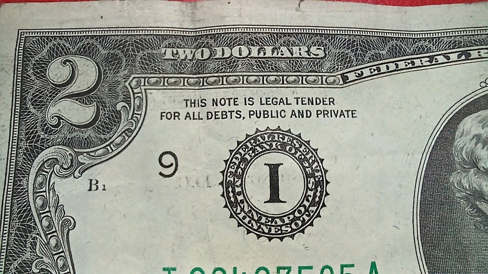 1976 $2 Bill |2xError| Ink Shift Error| Face2Face Ink Transfer| Mirrored Print
