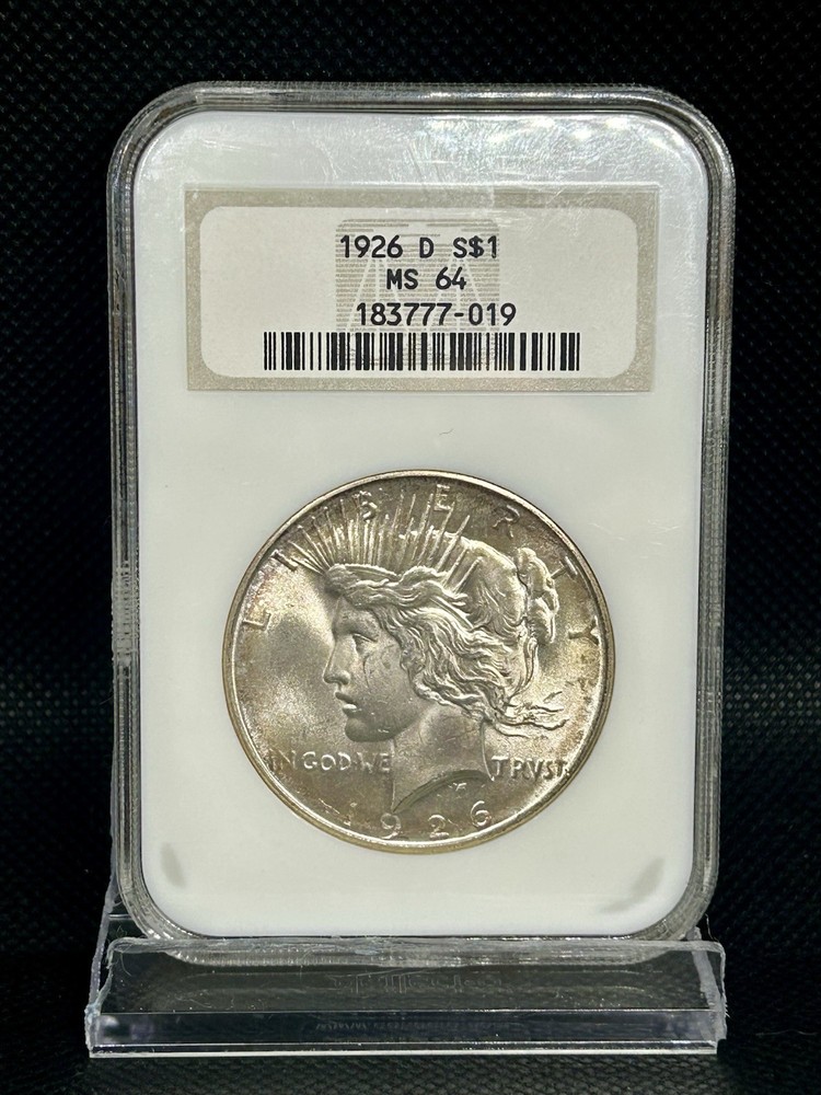 1926 D Peace Dollar Silver MS64 NGC Soapbox