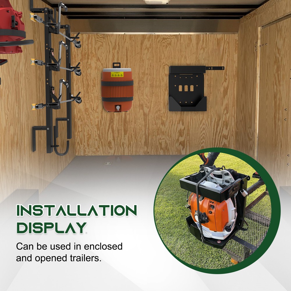 Adjustable Backpack Blower Rack for Open & Enclosed Trailer/ Truck Holder W/Lock