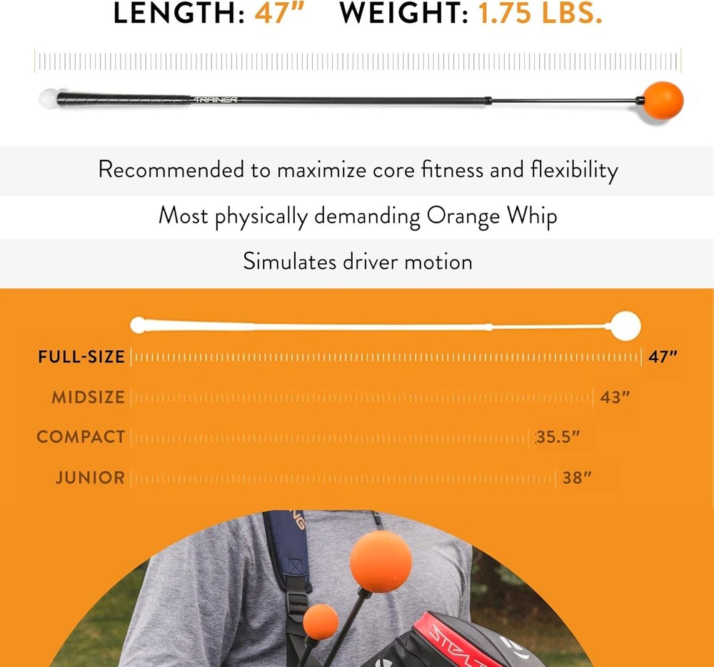 Golf Swing Trainer Aid Patented & for Improved Rhythm, Flexibility, Balance,...