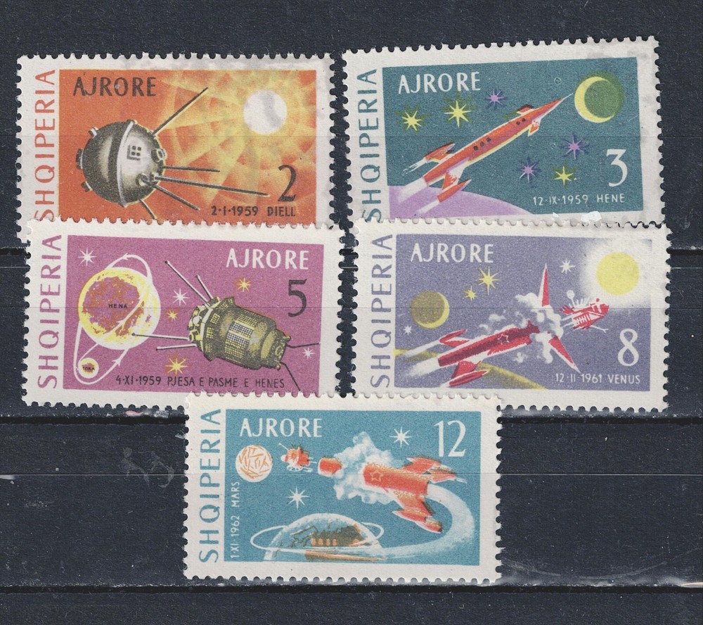Albania Astronomy Orbits Soviet Space Sputnik set 1960 A-16
