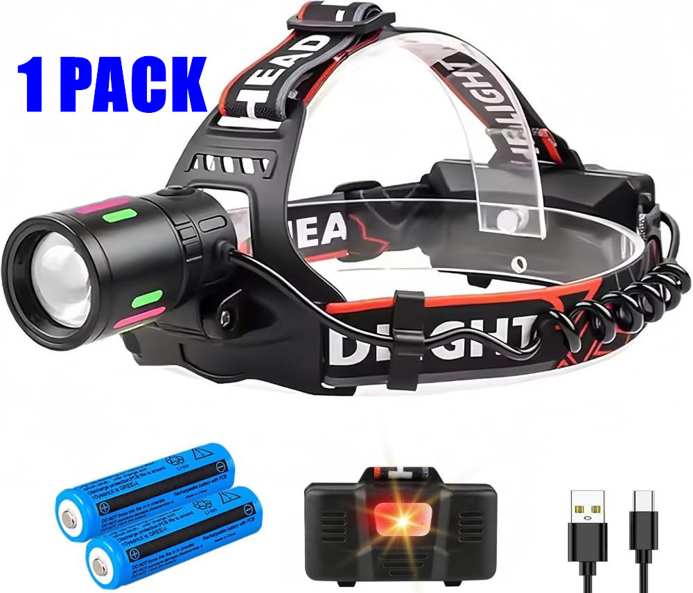 Brightest 99000000LM 30W LED Headlight Powerful Rechargeable Headlamp Flashlight
