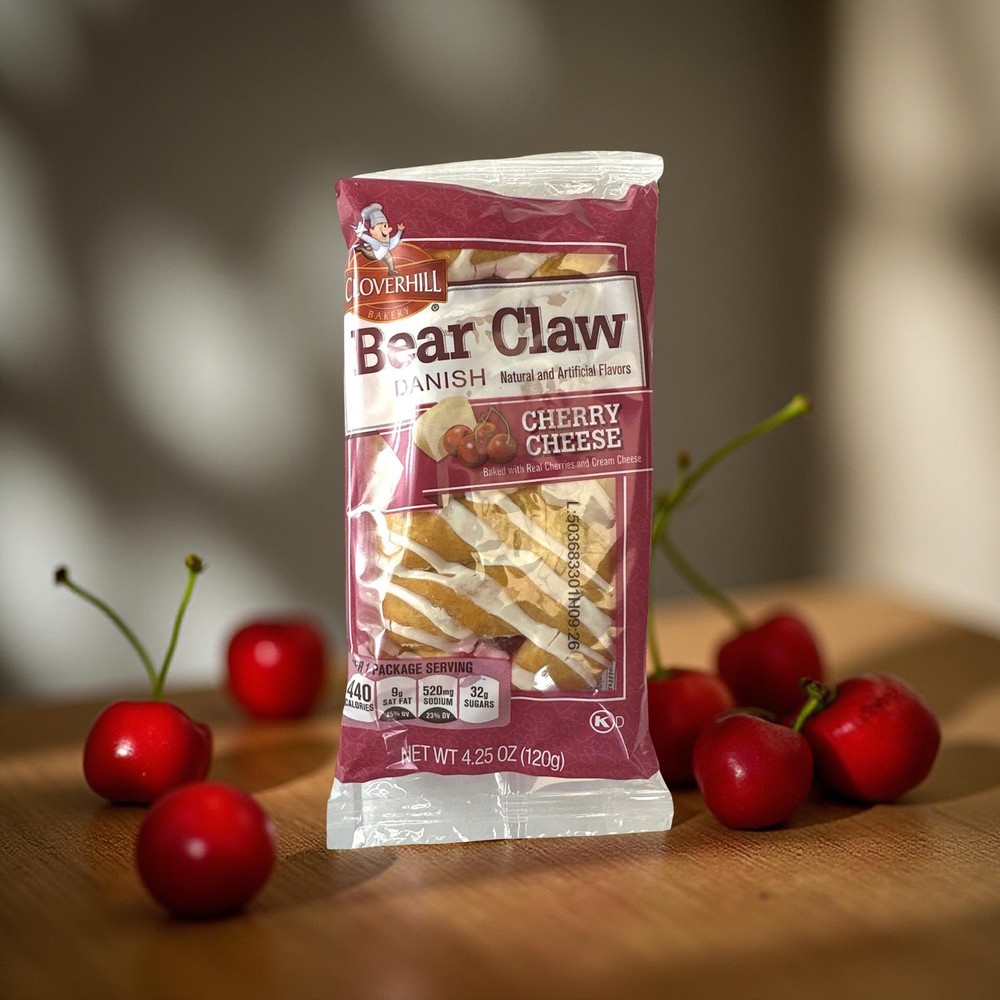Cloverhill Cherry Cheese Bear Claws | Individually Packaged | 12 Pack