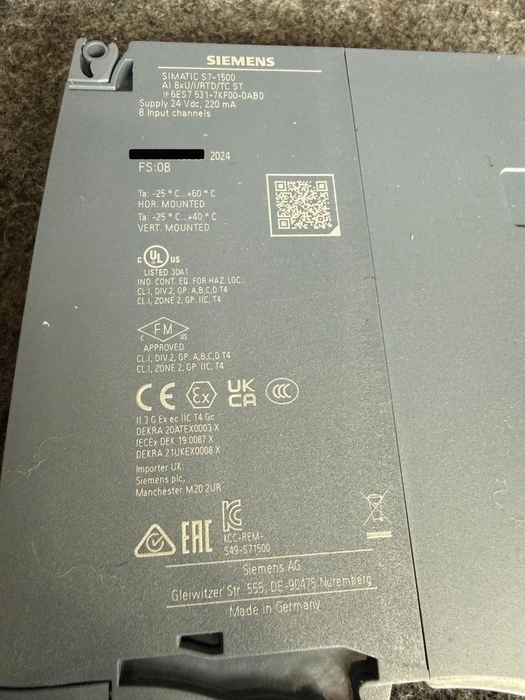 SIEMENS Simatic S7-1500 Analog Input Module 6ES7531-7KF00-0AB0