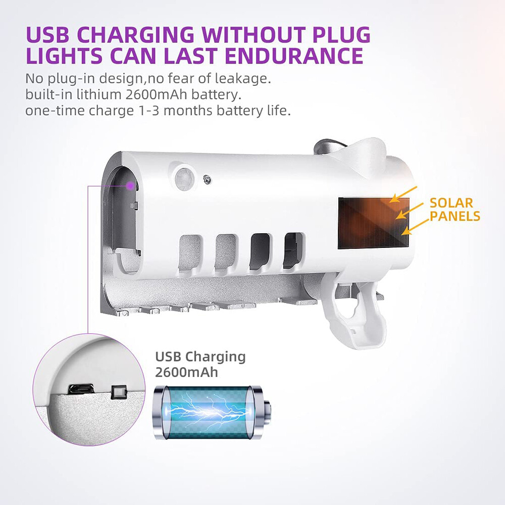 UV Light Sterilizer Toothbrush Holder Cleaner & Automatic Toothpaste Dispenser