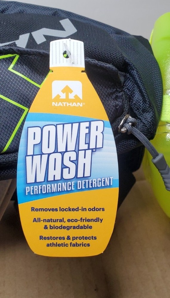 Nathan Hydration Adjustable Running Belt Trail Mix Plus Black / Lime Green - NWT